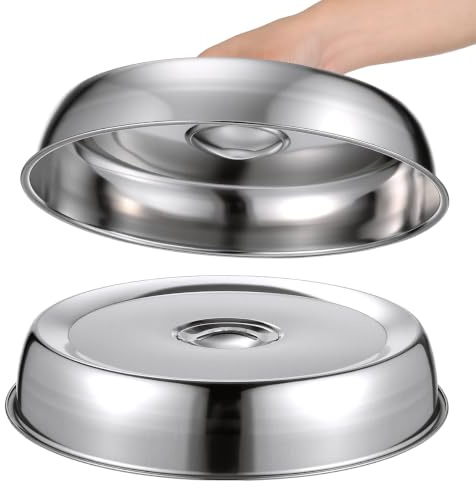 Kichvoe Stainless Steel Food Cover Dome 11 Inch Round Steak Hood Heat Concentrating Cooking Dome for Indoor Outdoor Use Household Food Protection