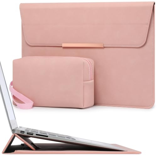 HYZUO 13,3-14 Zoll Laptop-Hülle mit Ständer für MacBook, Rosa | für MacBook Pro 14 M5-M1 A3426 A3427 2026-2021, MacBook Air/Pro 13,3, 13,8-13,5 Surface Laptop, HP Spectre X360 13/14