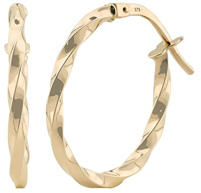 Creole Oval Hoop Earrings - Gold Twist Oval Hoops for Women, Gift for Her or Mom
