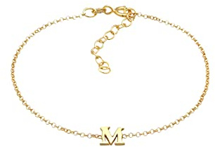 Elli armband dam hänge bokstav M basic i 925 sterlingsilver, 160, Sterlingsilver Silver Metall, Utan