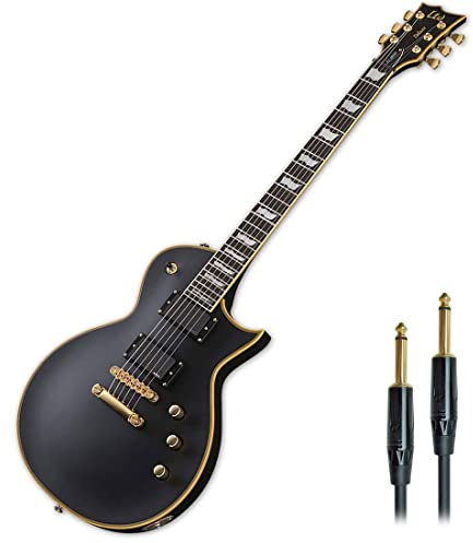 ESP LTD EC-1000 VB E-Gitarre Vintage Black + keepdrum Klinken-Kabel