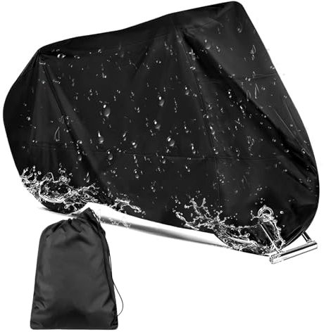 Telo Coprimoto da Esterno, Oxford Impermeabile Universale Copertura Teli Coprimoto, Telo Coprimoto Impermeabile e Resistente ai Raggi UV, per Scooter Motocross 245x105x125cm Nero