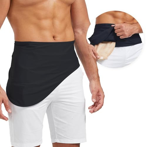 Heagimed Stomagürtel Stealth Belt für Stomabeutel Verstellbarer Stoma-Stützgürtel Schwarz Stomagürtel für Männer & Frauen Innentasche zum Halten Stomabeutel für Sport & Schwimmen Größe XXL (109,2 cm -