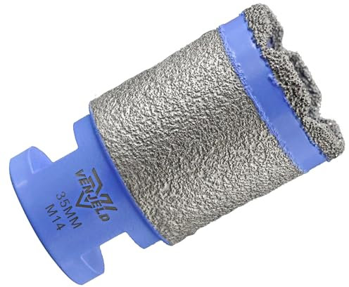 VENJELD Broca Diamante 35mm Broca de Fresado con M14 Rosca para Perforar Molienda Cerámica Porcelana Azulejo Mármol Piedra Artificial Granito