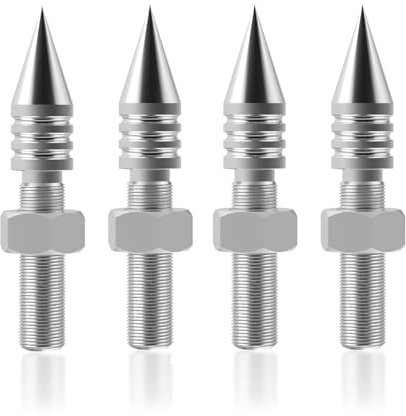 YuanYong 4 punte per altoparlante HiFi in acciaio inox massiccio (senza cuscino a picco), regolabili in altezza, adatte per supporto altoparlante (M6)
