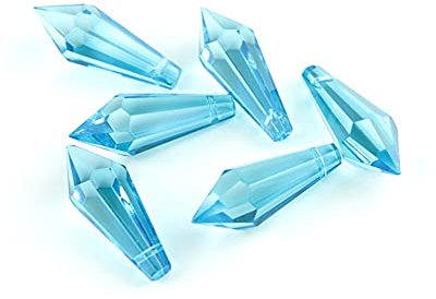 Cadeau de 38mm 10pcs / 50pcs / 200pcs pièces de Lustre en Verre de Cristal coloré U-Drop Prism for la décoration d'éclairage de Rue à la Maison for la Collections de la Maison (Color : Aquamarine, S
