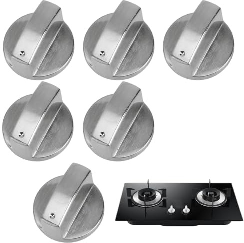 Reccisokz 6 Pièces Bouton De Table De Cuisson,Couvercle De Bouton De 6 Mm,Accessoire De Remplacement Universel Pour Cuisinière à Gaz,Contrôleur De Chauffage,Contrôle Précis De La Température Du Four