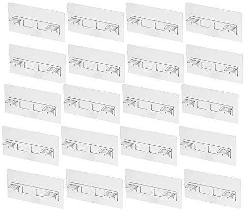 Koawensa 20Piece Punch Free Shelf Support Pegs No Drill Adhesive Shelf Bracket for Cabinet Shelves Shelf Clips
