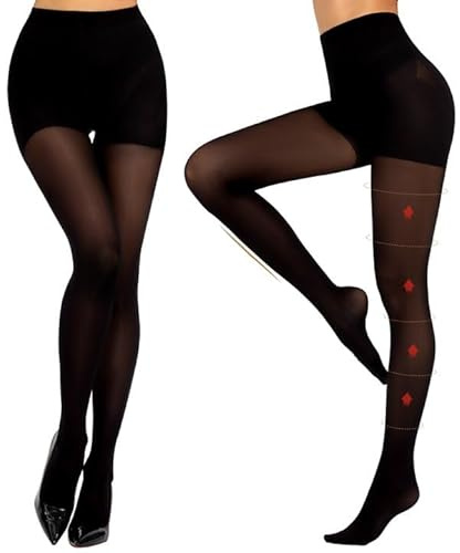 MANZI 2 Pairs Compression Pantyhose for Women Shaping Black Tights 10-15mmHg Support 50D Opaque Stockings, Black M
