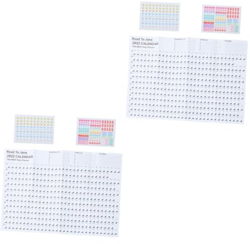 VILLCASE 2sätze Wandkalender Für Einfache Notizen Kreativer Hängender Kalender Mit Stickern Persönlichen Planung Und Dekoration Gedruckt Vielseitig Einsetzbar
