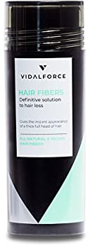 VIDALFORCE Fibres Capillaires Naturelles 30g – Poudre Volumisante 100% Végétale contre la Chute de Cheveux – Résiste à la Transpiration & Pluie – Fibres Blond Foncé – Résultat Naturel Immédiat