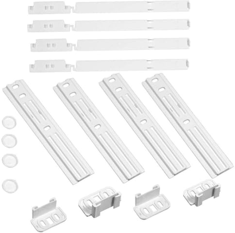 DL SERVICE Kit de Montage de Porte Encastrable Universel puor réfrigérateur, congélateur - Compatible avec Bauknecht, Whirlpool, Ignis, 4 guides de réfrigérateur et Kit d'installation intégré