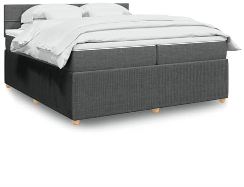qohoio Boxspringbett mit Matratze Betten Mit Matratze Schlafzimmer Bett Boxspringbett Mit Matratze Dunkelgrau 200x200 cm Stoff / 3289864