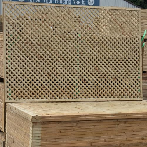 Premier Diamond Elite Chamford Smooth-Planed Lattice Trellis Pressure Treated Fence Topper Panel or Wall Climber Width: 6ft (183cm) x Height: 4ft (120cm | 1200mm) Privacy 20mm x 20mm Hole Design