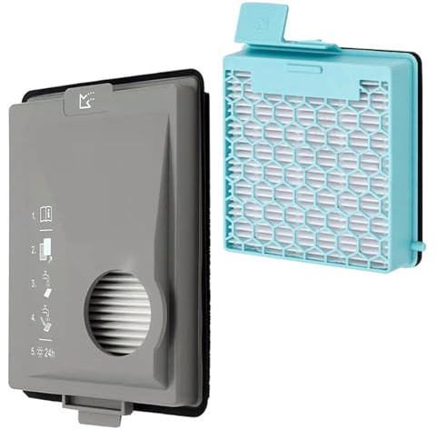 Hepafilter + Feinstaubfilter kombatibel für Staubsauger Miele CX1 Boost, SNRF3, SNRF0, SNCF0 (Filter kompatible mit Miele Hygiene AirClean-Filter 11639240, SF-HY 60, CX-FSF)