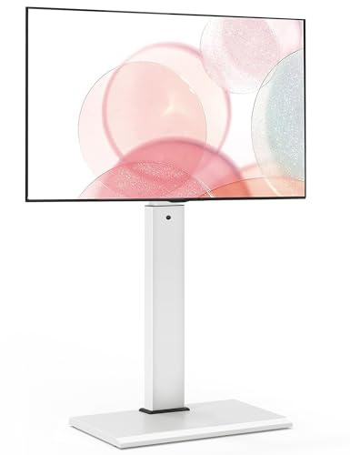 FITUEYES Support TV sur Pied en Fer pour écran de 50 à 80 Pouces LCD LED OLED ALED Plasma- Pivotant 70°- Pied TV 8 Réglages en Hauteur - Charge Max 50 KG - VESA Max 800×400 mm