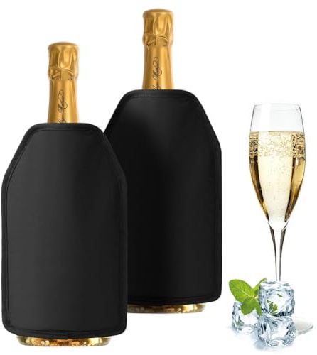 CEWROM Weinkühler Manschette 2er Set, Kühlmanschette für Wein & Sekt, Flaschenkühler Hülle unterwegs Weinmanschette Weinflaschenkühler für Wein, Sekt, Champagner