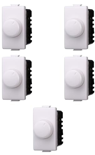 5 MODULI DIMMER, BIANCO, COMPATIBILE CON BTICINO LIVING, REGOLAZIONE 100W - 1000W, MODULI E FRUTTI 100% COMPATIBILI, MATERIALI DI ALTA QUALITA'