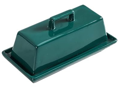 NTIYOU Beurrier Plat avec Couvercle beurrier Porte-Beurre rectangulaire beurrier récipient avec couvercles Conception de poignée, Lavable au Lave-Vaisselle Accessoire de Cuisine(Green)