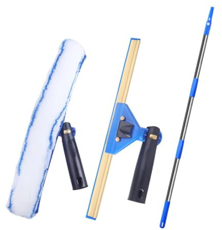 OATIPHO Estropajo De Microfibra Limpia Cristales Espejos Ventanas Mango Antideslizante Fácil Uso Multipropósito