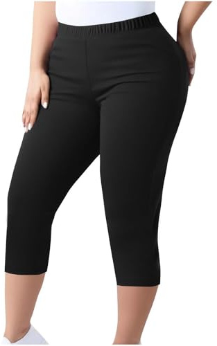 HAOLEI Mallas Deporte Mujer Talla Grande 3/4 Leggins Deportivos Mujer Leggins Capris Elásticos Suave Cómodo Leggings Push Up para Yoga Gym Pilates Running Fitness Casual Pantalones de Yoga