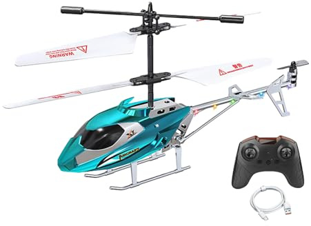 RC Flying Helicopter - Mini Drone Jouet pour débutants | Caméra de Navigation Simple avec équilibre Automatique, Cadre léger, lumières LED, hélices sûres pour l'entraînement des, Temps de Jeu