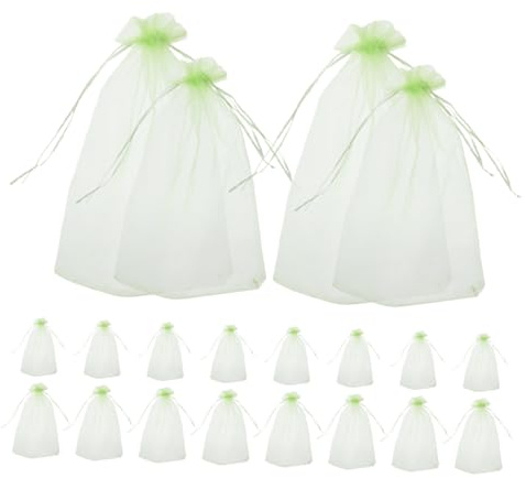 Kisangel 60 Piezas Bolsas De Malla para Frutas Protectores De Productos Frutales Bolsas para Árboles Cubiertas para Uvas Protectoras para Jardines Cordón