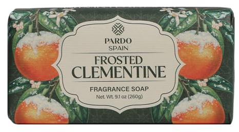 PARDO NAVIDAD CHRISTMAS FROSTED CLEMENTINE 260g. pastilla de jabon de manos con aroma cítrico y refrescante.