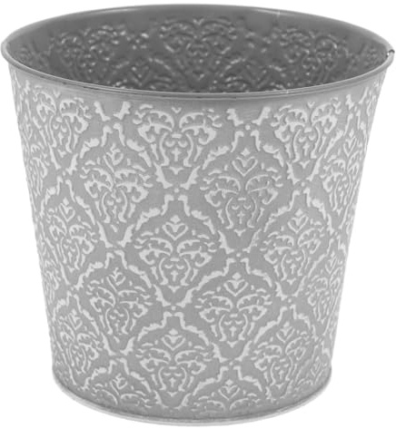 Pot de Fleurs en Fer Rétro à Motif Embossé pour Intérieur Décoratif