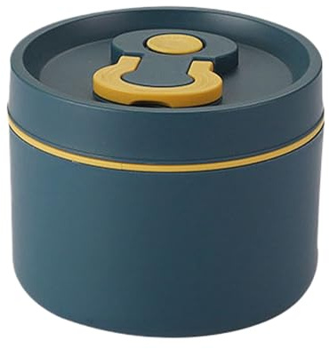 Qiwieod - Recipiente de acero inoxidable con tapa y asa, 650 ml, recipiente térmico para comidas calientes, para estudiantes, niños, adultos, 11,7 x 9,5 cm