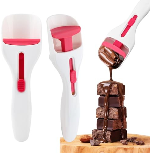 2pcs Cupcake Scoop Batter Dispenser Cake Pastry Spatula Spoon Cupcakes Shovel with One-Touch Sliding Button Cake Batter Distribution Too(COLOR:white)