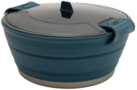 OEX Ascent Pro Cooking Pot, 2L Capacity, Lightweight, Collapsible, Portable, for Camping Stoves, 21x20x11.5cm (2 Litre)