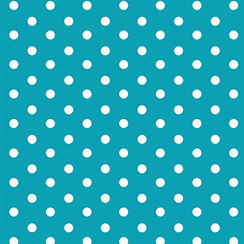 babrause® Baumwollstoff Punkte Türkis Webware Meterware Popeline OEKOTEX 150cm breit - Ab 0,5 Meter