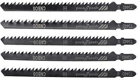 Lames de scie sauteuse Maso 5 pcs T344d scies sauteuses Lame de scie sauteuse Lame universelle Jig Assortiment en métal pour la coupe de bois en PVC et coupe Plus - Bosch, Dewalt