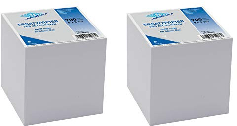 Wedo 27026500 Ersatzpapier (für Zettelbox, holzfrei, 9 x 9 cm, 700 Blatt) (2, weiß)