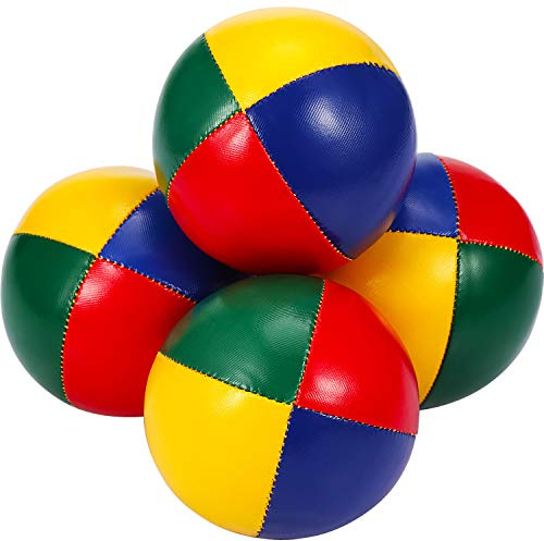 Gejoy 4 Pieces Juggling Balls for Beginners, Mini Juggling Balls Kit, Soft Easy Juggle Balls, Multicolor Durable Juggle Balls for Boys Girls Adults