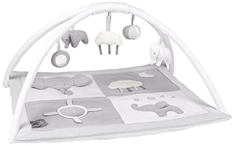 Nattou Krabbeldecke mit Spielbogen, Tembo, 74 x 60 x 8 cm, Weiß/Grau