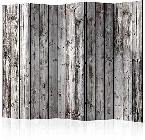 murando - Paravent Raumteiler Innen Holz 225x172 cm 5-teilig Einseitig Raumtrenner Trennwand Holz Room Divider Mobiler Sichtschutz Spanische Wand Raum Abtrennung Holzoptik Wood Bretter f-C-0237-z-c