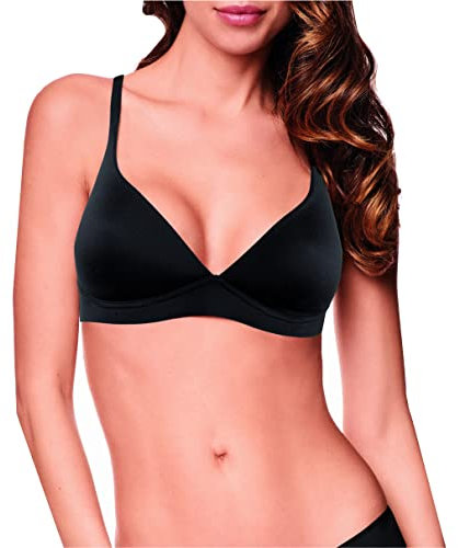 LORMAR 1 Pezzo Reggiseno Donna Vela Comfort Senza Ferretto - Coppa B, Nero 6B