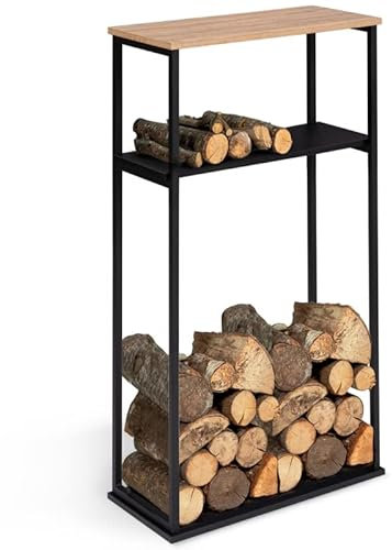 IDMarket - Ampia gamma di tronchi verticale con ripiani 33 x 66 x 112 cm per camino