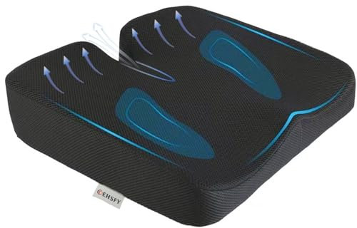 COEHSFY Memory Foam Seat Cushions Coccyx Pad Thicken Widen Strong Support and Comfort for Office Chairs, Car Seat, Dining Gaming Chairs, Wheelchairs.