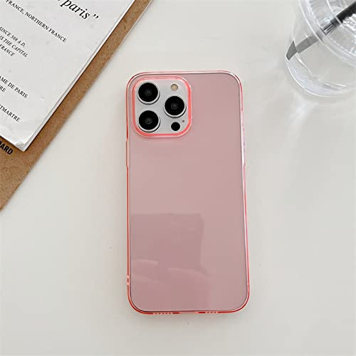 NICRX Custodia trasparente color caramella colorata per iPhone 14 12 13 Mini 11 Pro X XR XS Max 8 7 Plus SE 2 3 Cover posteriore in silicone morbido TPU, rosa, per iPhone 12 Mini