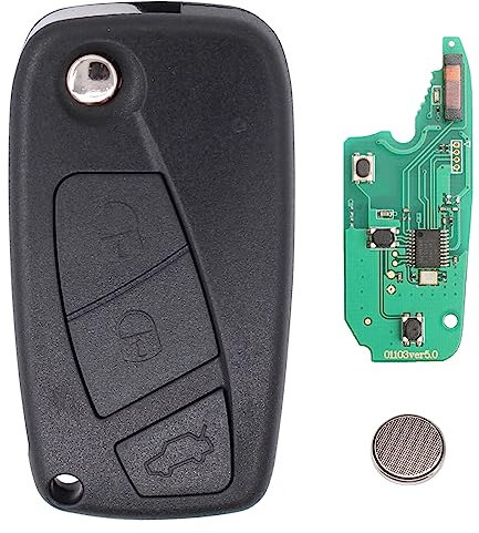 Schlüssel Fernbedienung Autoschlüssel 3 Tasten Sendeeinheit 433Mhz ID46 mit elektronische Karte Transponder Gehäuse Fräsen Batterie für Grande Punto 199 Panda 169 Ducato 230 Ulysse 179 Bravo Stilo