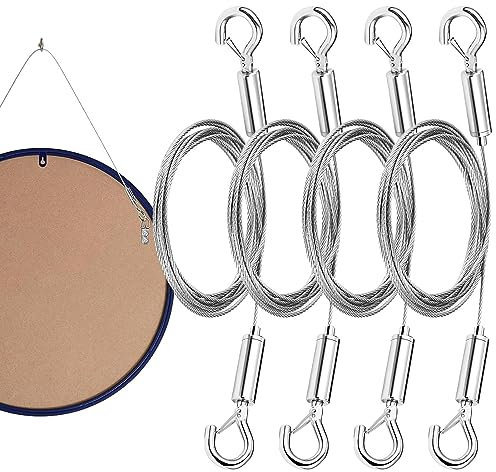 Lambo Wire Rope for Photos, Adjustable Heavy Duty Hanger, Billboards Paintings Storage Hook for Restaurant, Study, Living Room, Bedroom, , Bathroom