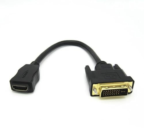 Xingdianfu Adattatore DVI a HDMI, DVI-D (24+1) maschio a HDMI femmina, 4K 1080P Full HD 3D, adattatore per monitor, TV, proiettore, PC, notebook