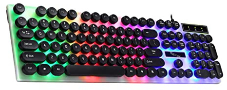 HEMOTON Teclado Portátil Teclado Brillante Teclado De Llave Redonda Teclado De Alambre Teclados para Computadoras Teclado USB Teclado Creativo Teclado con Cable USB Teclado De Ordenador