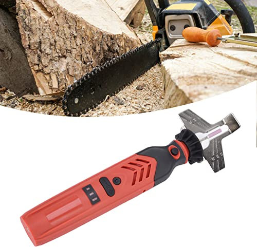 DC3.6V Cordless Saw Sharpener Kit Handheld Chainsaw Sharpening Kit Red Chain Saw Sharpen Tool Set