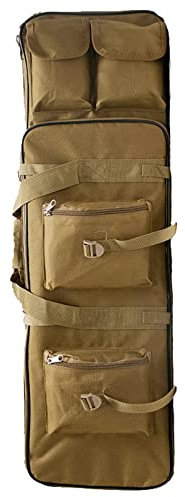 ANSNOW Langwaffentasche, Gewehrtasche Mit Zwei Gewehrkapazitäten, Wanderrucksack, Taktische Waffentasche, Gewehraufbewahrungstasche Zum Klettern, Angeln, Camping/Khaki/95 cm