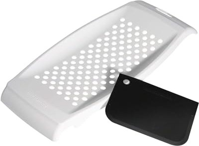 Fackelmann Rallador de Spätzler con espátula para masa, color blanco, cortador de spätzle de plástico | Prensa de spätzle con tarjeta de masa | para hacer rápida y fácil Spätzle y botones de forma