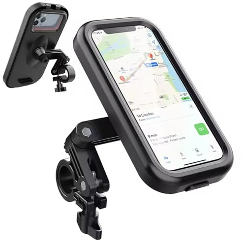 Yuexitech Support De Téléphone pour Moto et Vélo - Rotatif à 360°, étanche, Anti-secousses, Compatible avec Les Appareils Jusqu'à 6,8